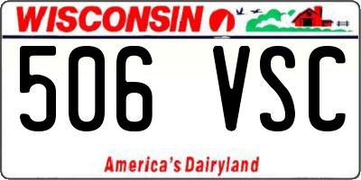 WI license plate 506VSC