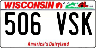 WI license plate 506VSK