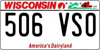 WI license plate 506VSO