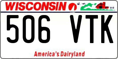 WI license plate 506VTK