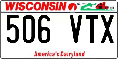 WI license plate 506VTX