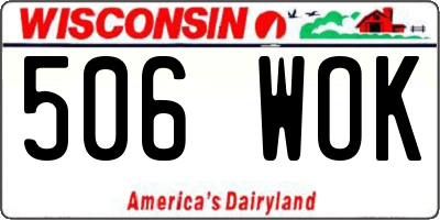WI license plate 506WOK
