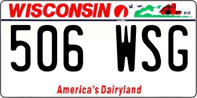 WI license plate 506WSG