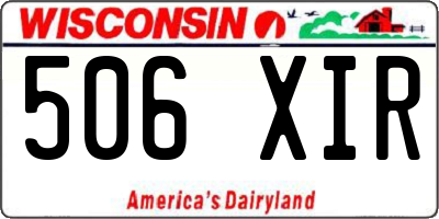 WI license plate 506XIR