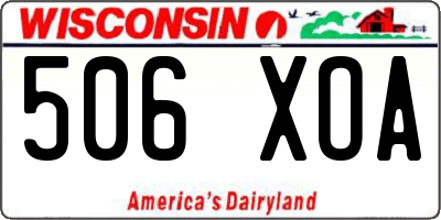 WI license plate 506XOA