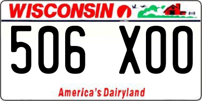 WI license plate 506XOO