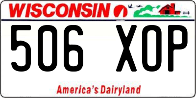 WI license plate 506XOP