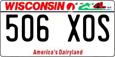 WI license plate 506XOS