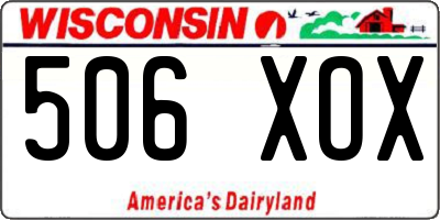 WI license plate 506XOX