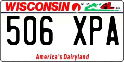 WI license plate 506XPA