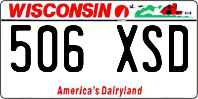 WI license plate 506XSD