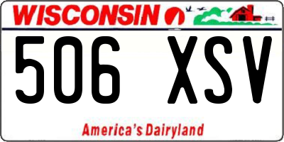 WI license plate 506XSV