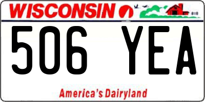 WI license plate 506YEA