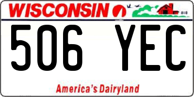 WI license plate 506YEC