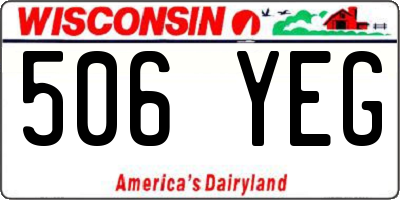 WI license plate 506YEG