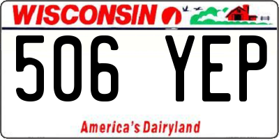WI license plate 506YEP
