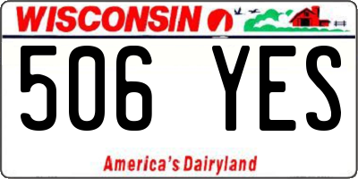 WI license plate 506YES