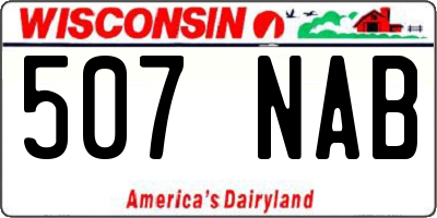 WI license plate 507NAB