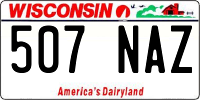 WI license plate 507NAZ