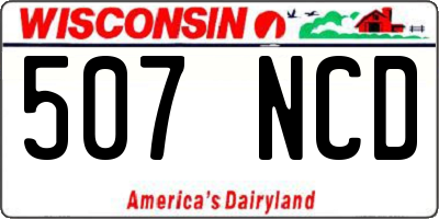 WI license plate 507NCD