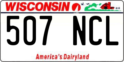 WI license plate 507NCL