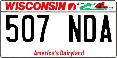 WI license plate 507NDA