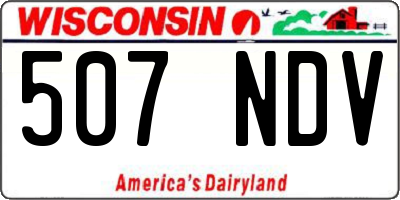 WI license plate 507NDV