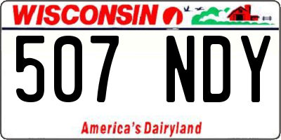 WI license plate 507NDY