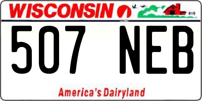 WI license plate 507NEB