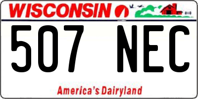 WI license plate 507NEC