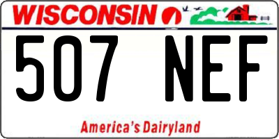 WI license plate 507NEF