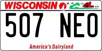 WI license plate 507NEO