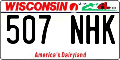 WI license plate 507NHK