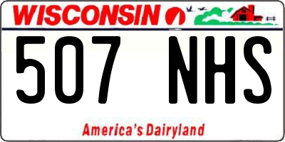 WI license plate 507NHS