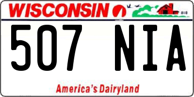WI license plate 507NIA