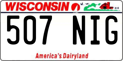 WI license plate 507NIG