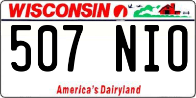 WI license plate 507NIO