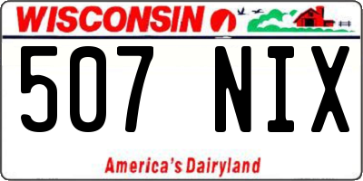 WI license plate 507NIX