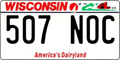 WI license plate 507NOC