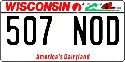 WI license plate 507NOD