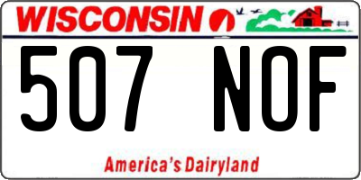 WI license plate 507NOF