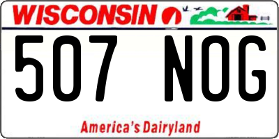 WI license plate 507NOG