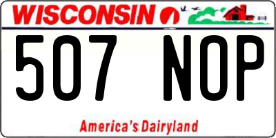 WI license plate 507NOP