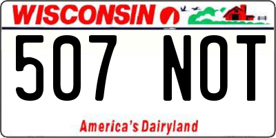 WI license plate 507NOT