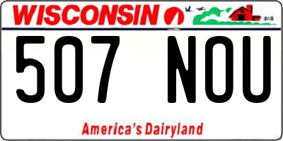 WI license plate 507NOU