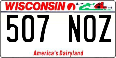WI license plate 507NOZ
