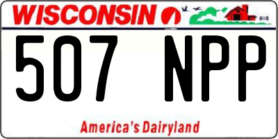 WI license plate 507NPP