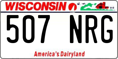 WI license plate 507NRG