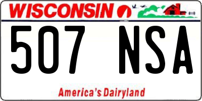 WI license plate 507NSA