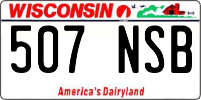 WI license plate 507NSB